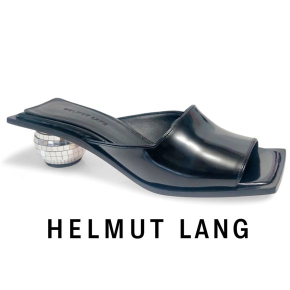 Helmut Lang Shoes - Helmut Lang H09HA021 Square Toe Disco Ball Heel Size 38 EU Women Black Sandals
